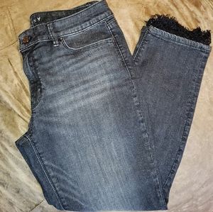White House Black Market Jean's w/ Lace Trim